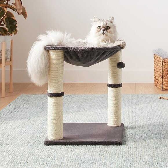 Basics Cat Tower with Hammock Scratching Posts and Dangling Ball for Indoor Cat. - Picture 1 of 4